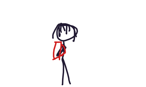 背着书包的短发少女